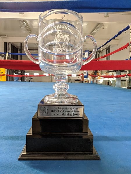Hardest Working Boxer trophy